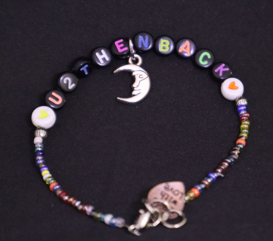 Hand Beaded 2 the Moon N Back Multicolor Bracelet