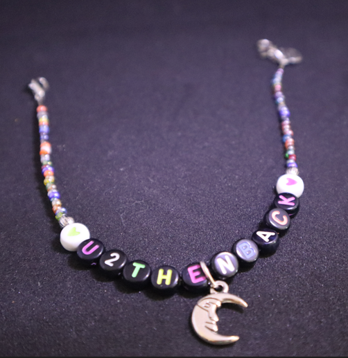 Hand Beaded 2 the Moon N Back Multicolor Bracelet