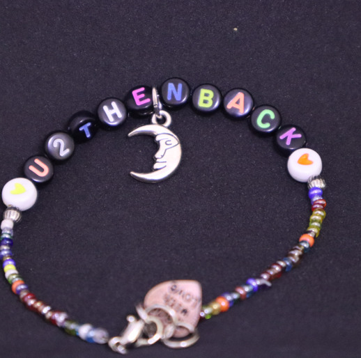 Hand Beaded 2 the Moon N Back Multicolor Bracelet